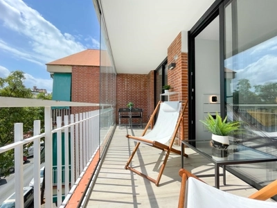 Bright outdoor terrace