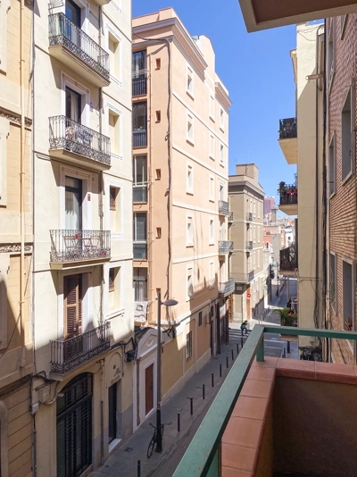 Terrace with urban landscape view